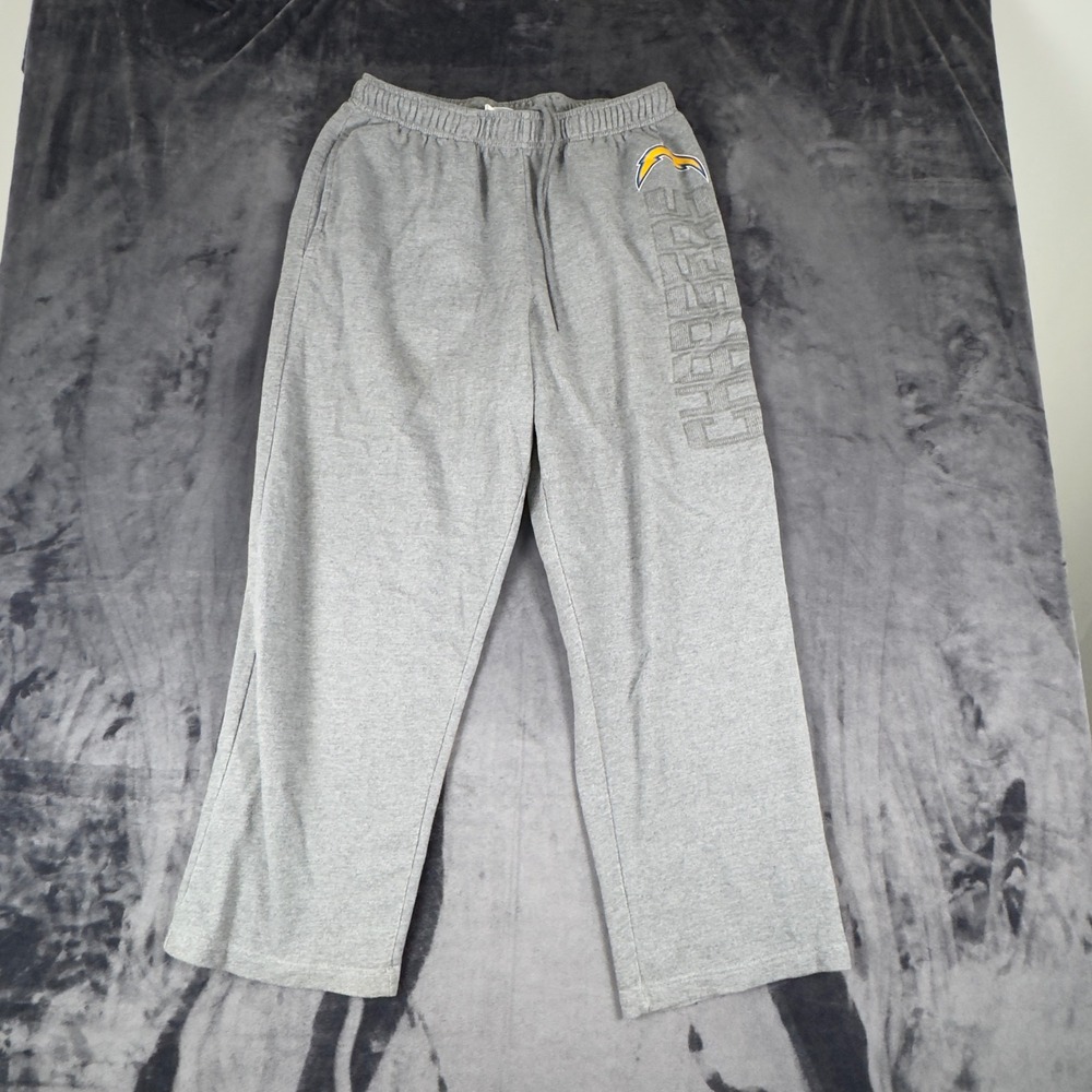 NFL Team Apparel Sweatpants Mens XL Gray Los Angeles Chargers Fleece Pockets